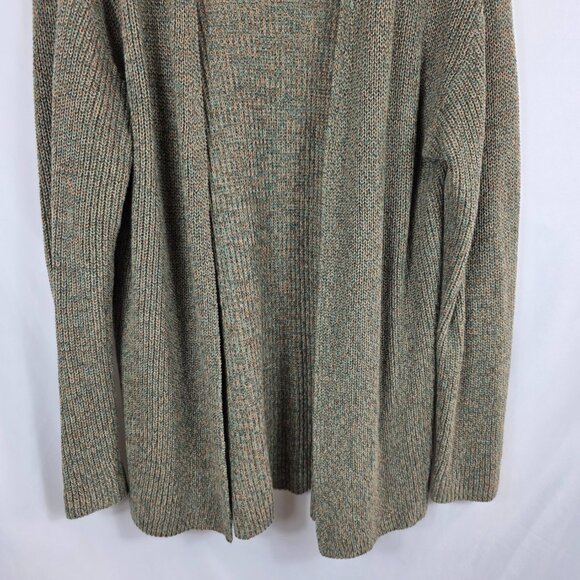Christopher & Banks Long Cardigan Sweater Women's Size Large Green Tan Marled - Picture 5 of 10